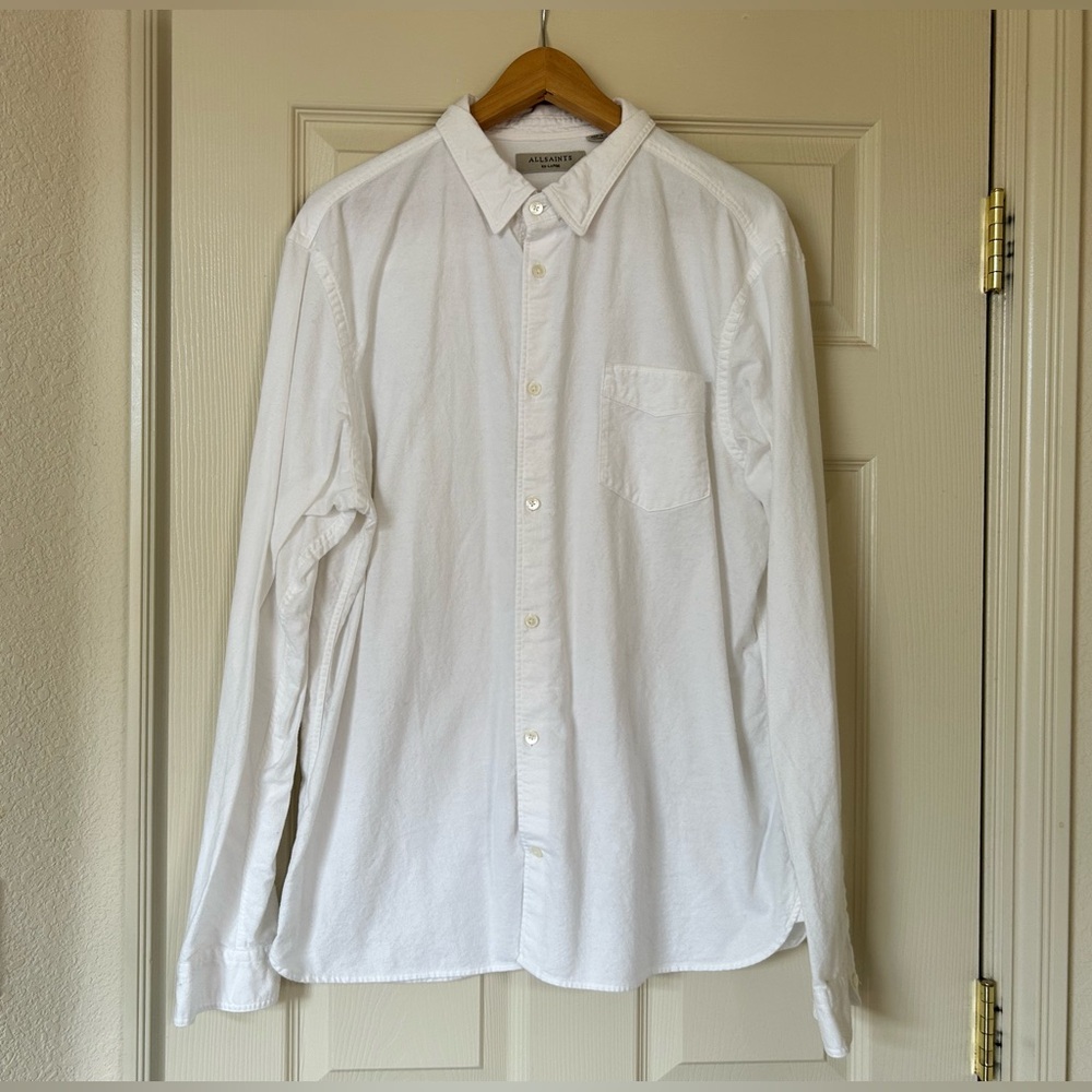 All Saints Crisp White Button Down Shirt